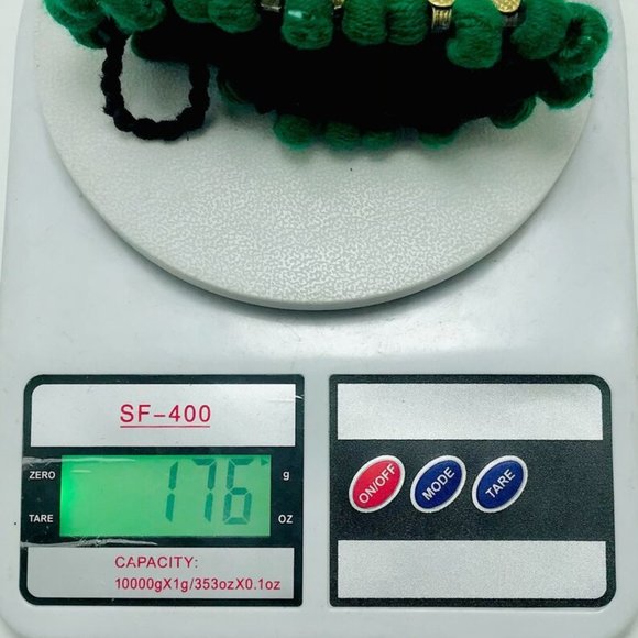 Green Vintage Choker Necklace, Handmade Afghan Metal Choker Tribal Green Choker - Picture 12 of 12